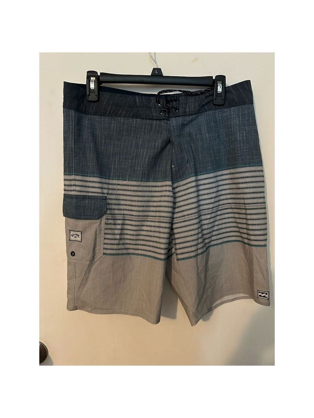 Billabong Men's 20" Heather Stripe Boardshorts Blue Size 32 Surfing